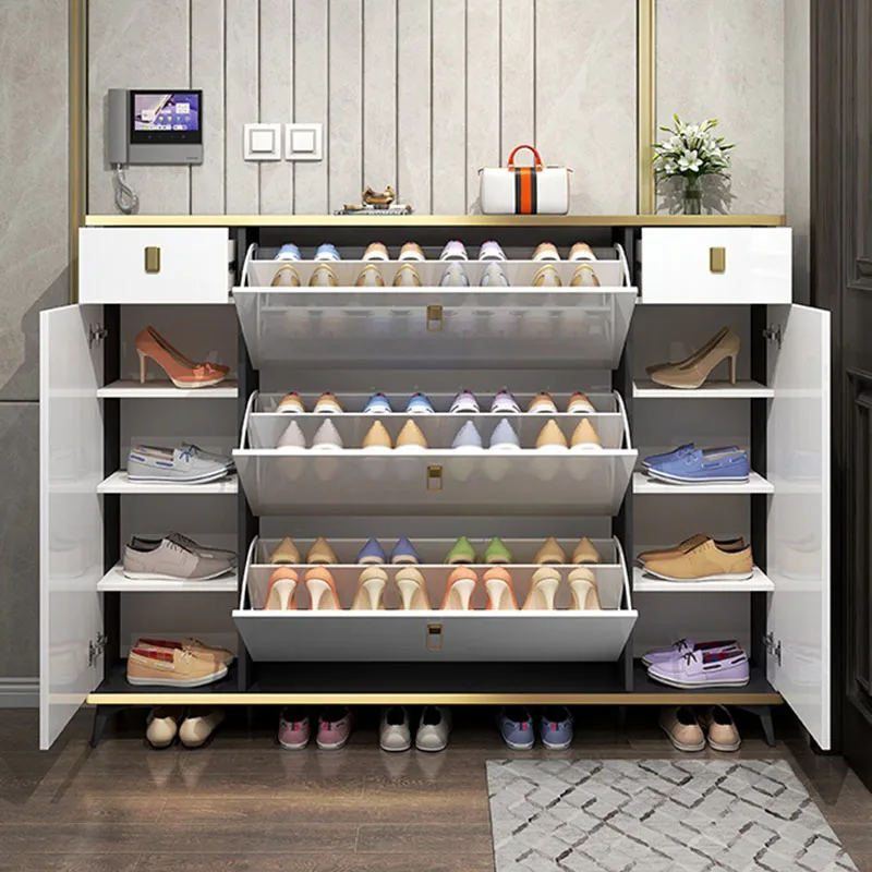 Shoe Rack Cabinet Narrow Entryway - Ультратонкие узкие шкафы для обуви, многослойные
