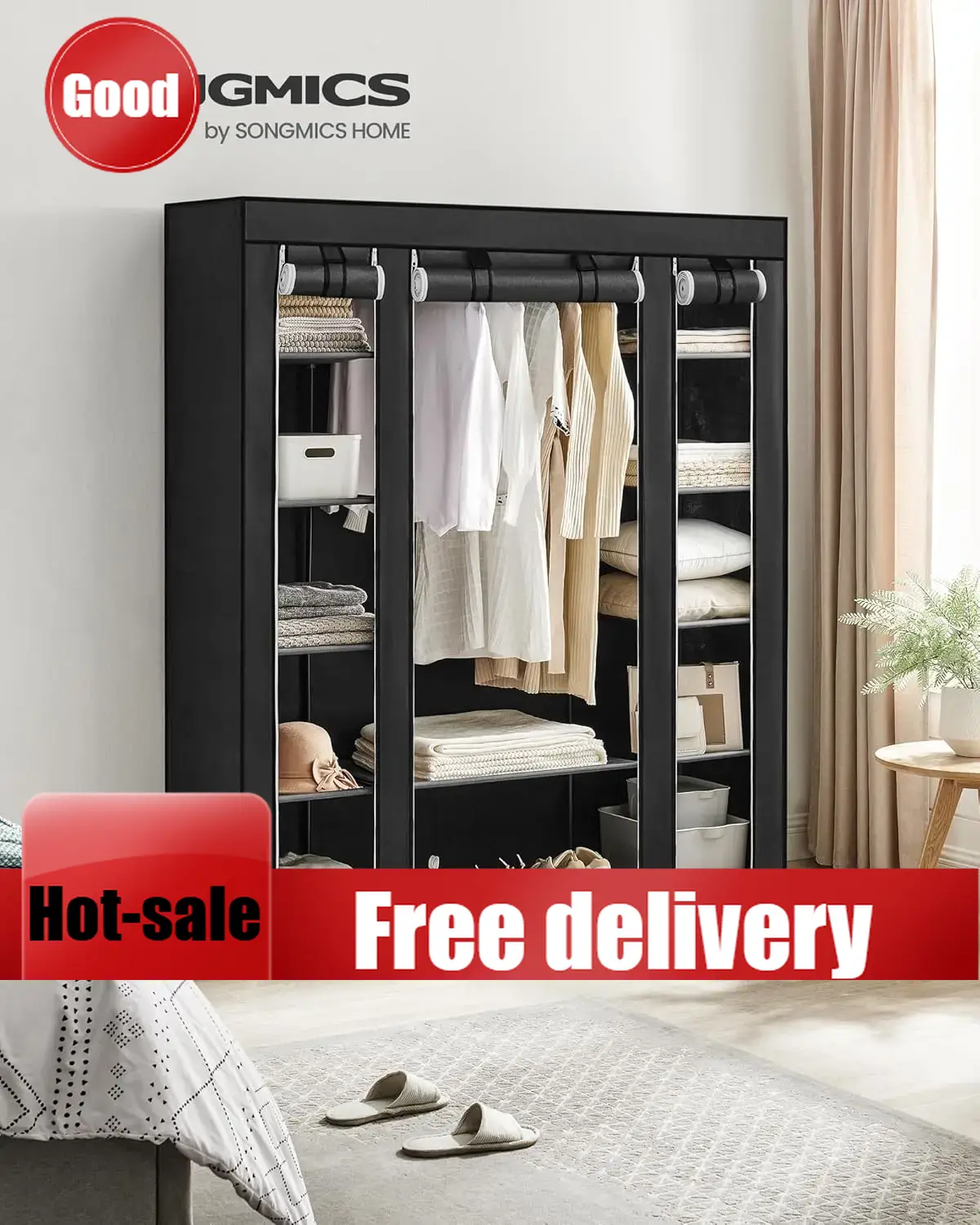 Wardrobe Closet Portable Fabric Cover - Шкаф-гардероб Cheng-Closet, портативный шкаф для спальни,