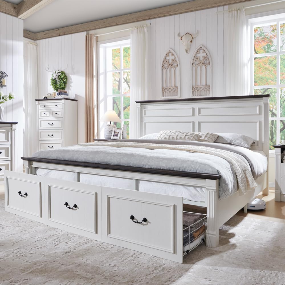 King Size Bed Frame With Storage Drawers - Кровать размера 