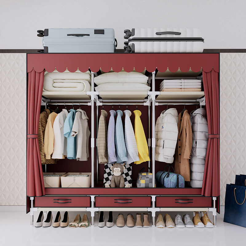 Wardrobe Closet Portable Fabric Cover - Портативный шкаф для одежды, стальной каркас,