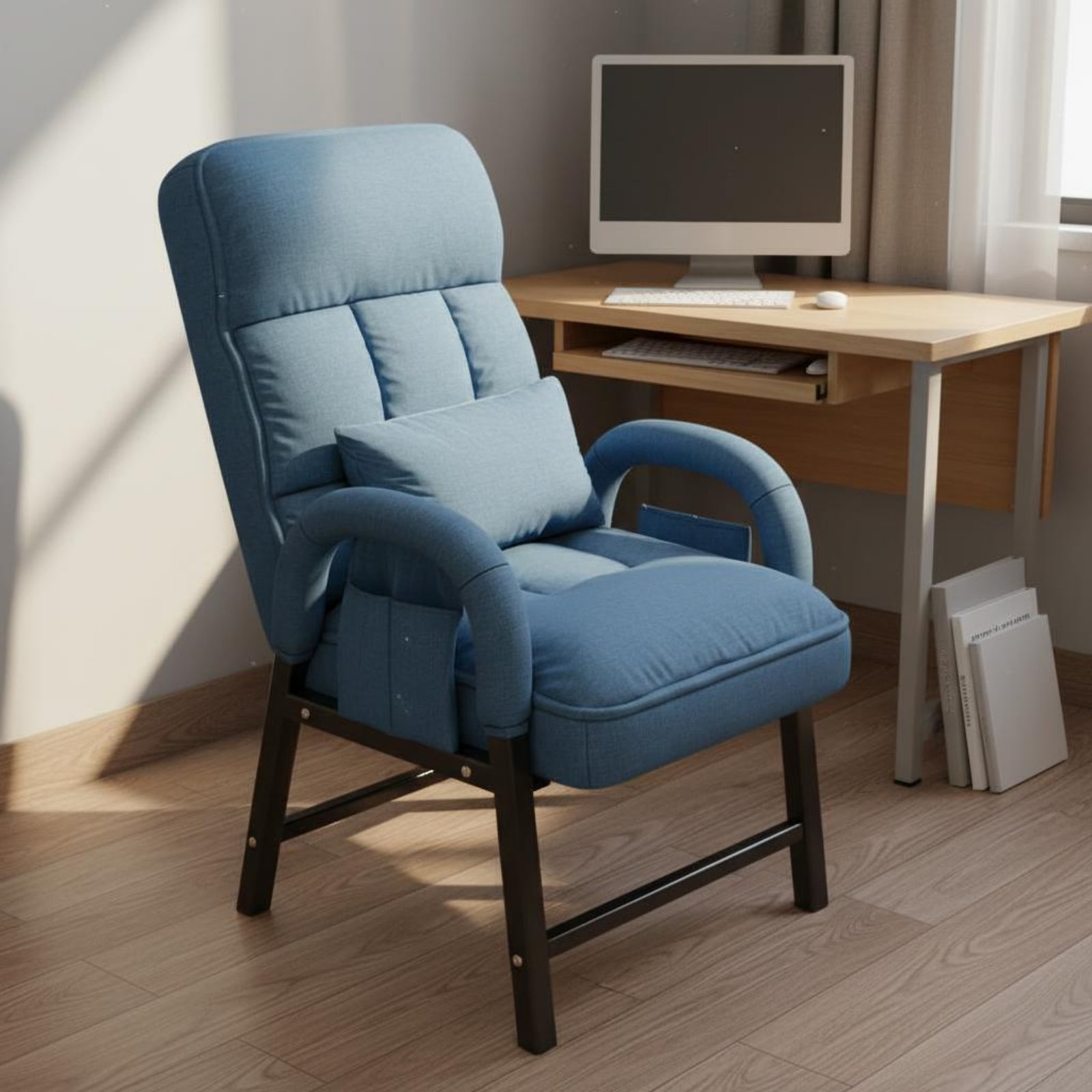 Sofas - Высокое кресло-реклайнер с регулируемой спинкой, текстильное,