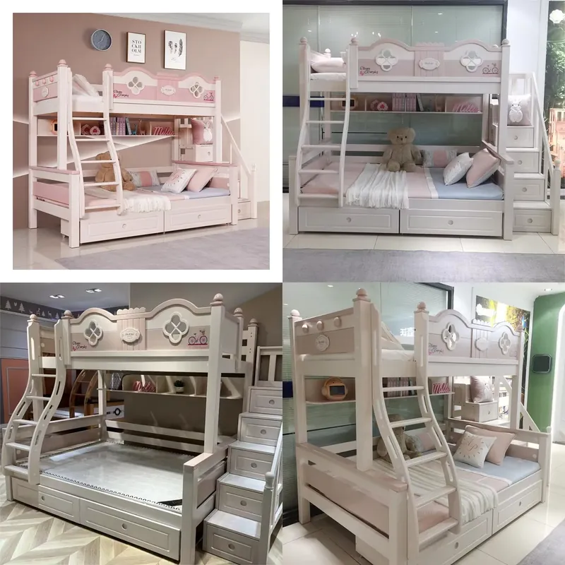 Bunk Bed With Stairs And Slide - Современная роскошная двухъярусная кровать для детей
