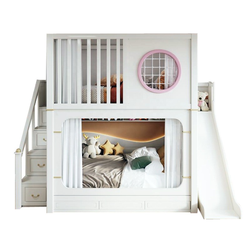 Bunk Bed With Stairs And Slide - Детские двухъярусные кровати с горкой и