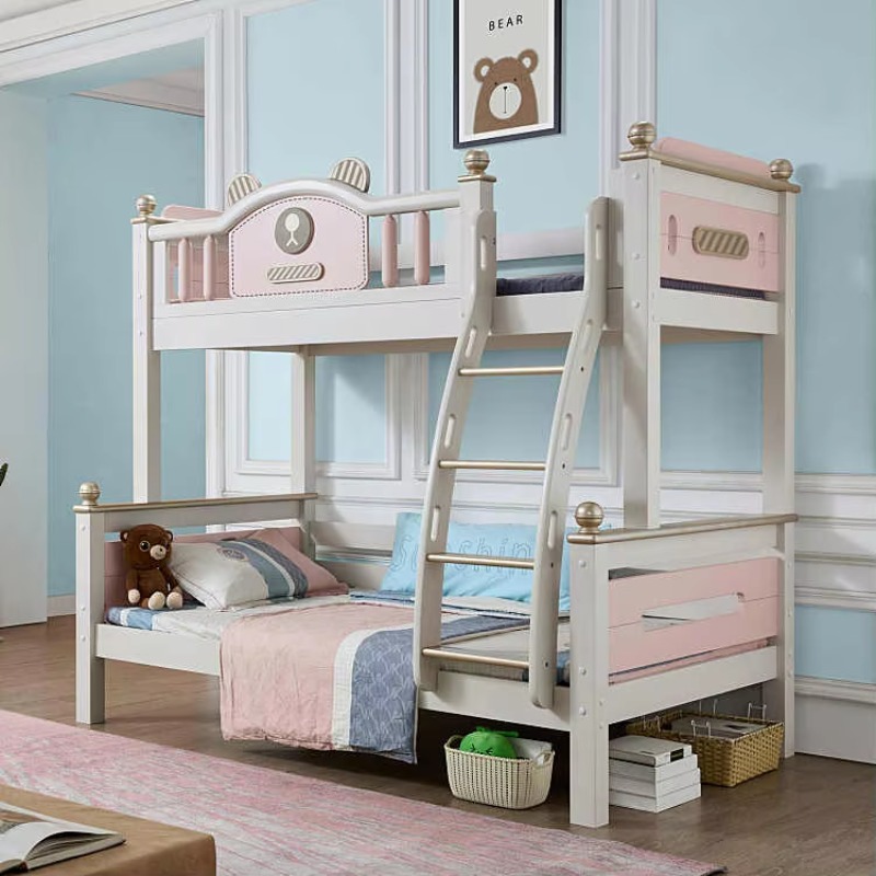 Bunk Bed With Stairs And Slide - Современная простая многофункциональная двухъярусная кровать из