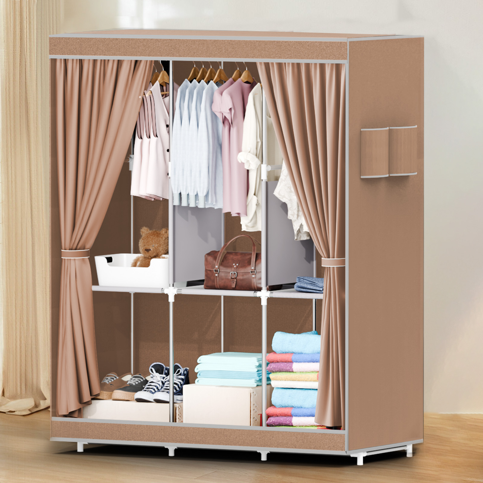 Wardrobe Closet Portable Fabric Cover - 51-дюймовый портативный шкаф-купе толщиной 16 мм,
