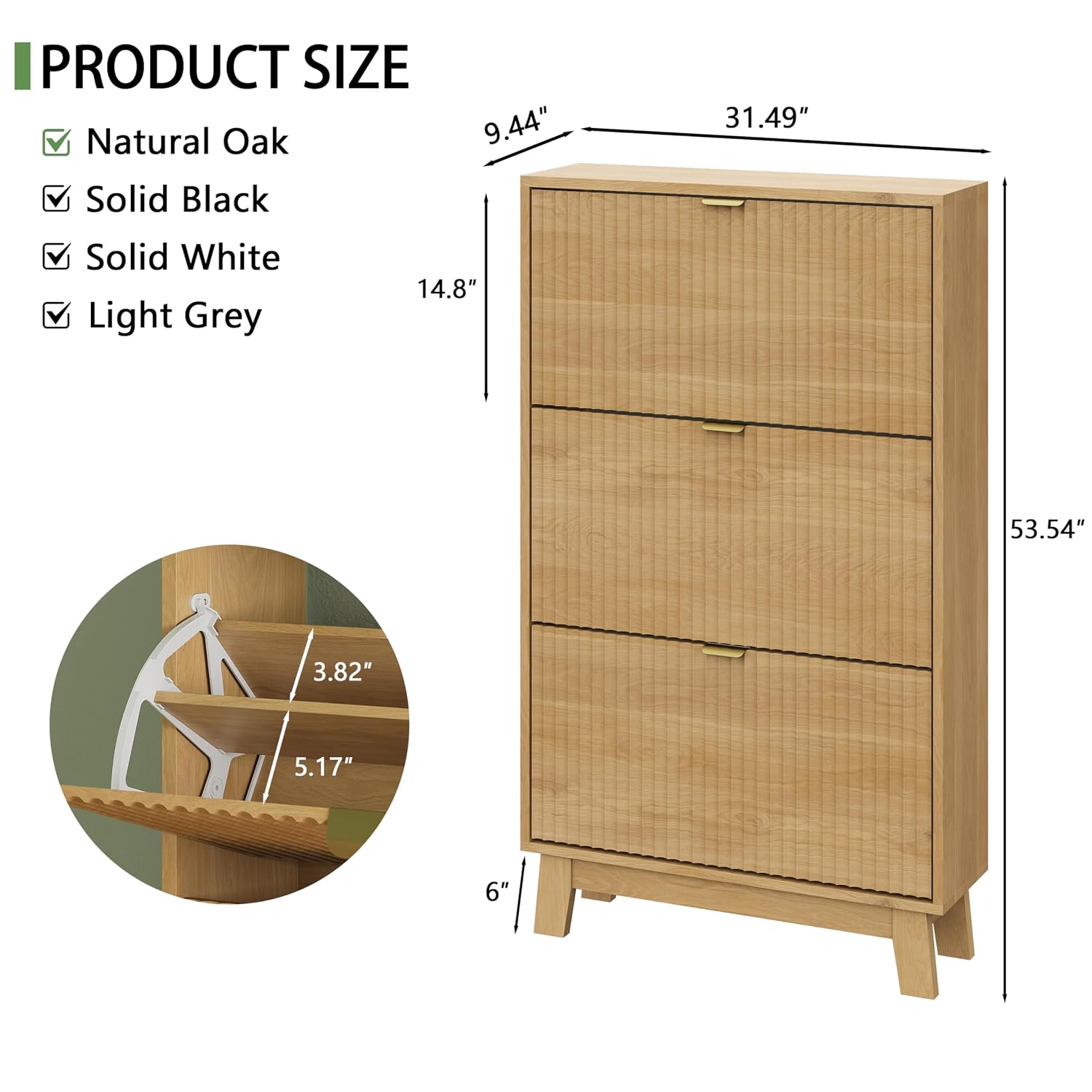 Shoe Rack Cabinet Narrow Entryway - Шкаф для обуви с 3 откидными