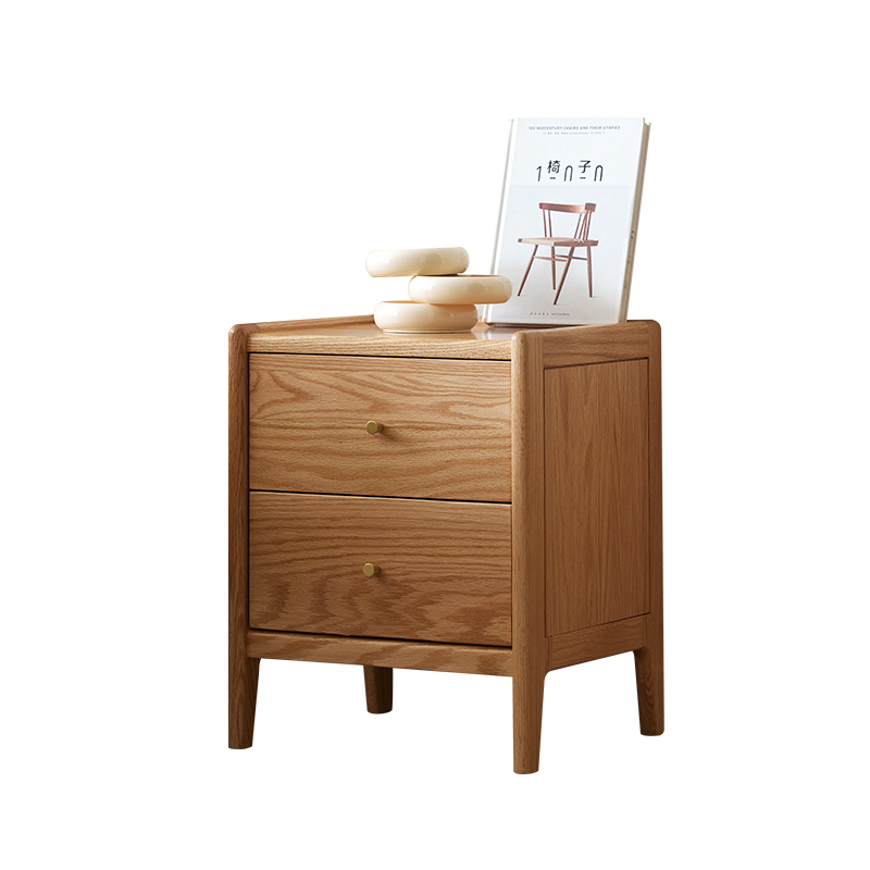 Solid Wood Nightstand 2 Drawers - Мебель для спальни из массива дуба,