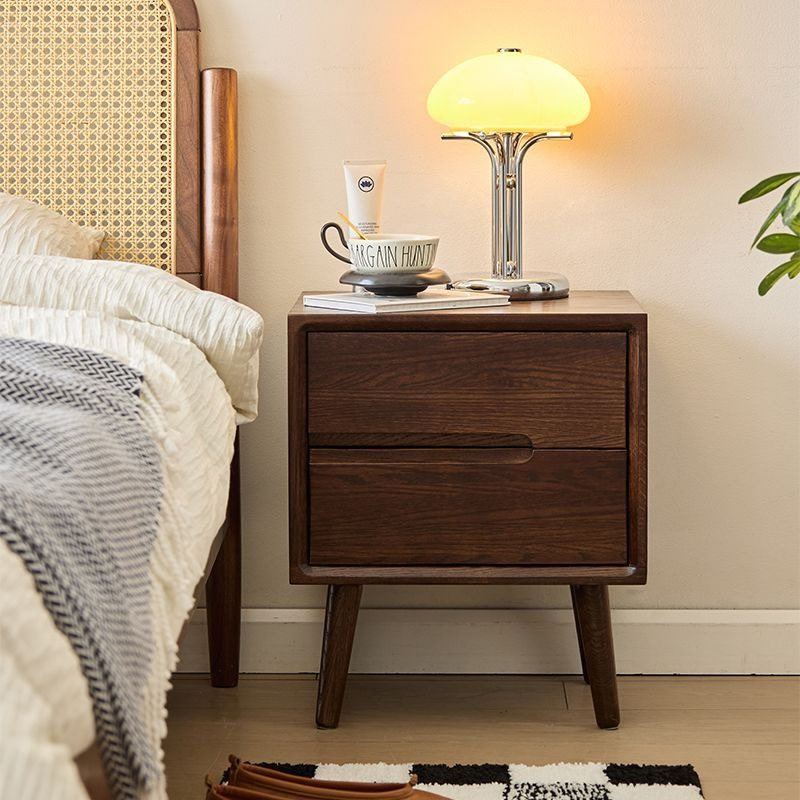Solid Wood Nightstand 2 Drawers - Деревянные прикроватные тумбочки, винтажные тумбочки, роскошная
