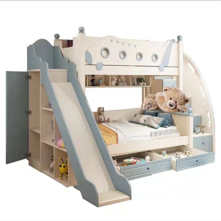 Bunk Bed With Stairs And Slide - Высококачественная деревянная двухъярусная кровать в стиле
