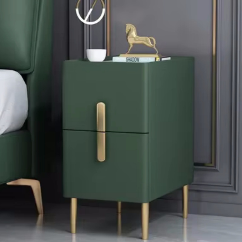 Solid Wood Nightstand 2 Drawers - Однотонная деревянная прикроватная тумбочка с 2
