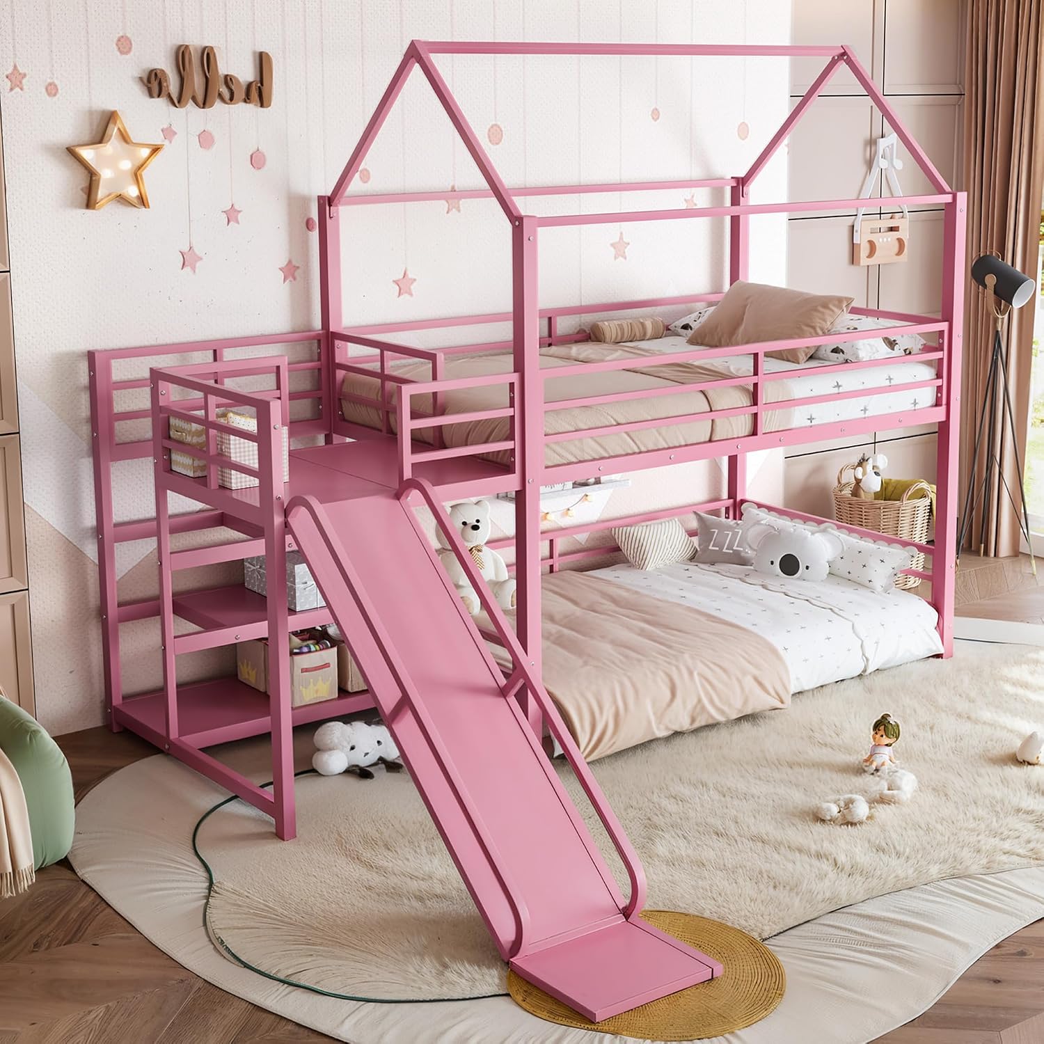 Bunk Bed With Stairs And Slide - Двухъярусная кровать с горкой и лестницей