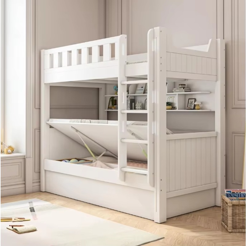 Bunk Bed With Stairs And Slide - Детская мебель для спальни: Деревянная двухъярусная
