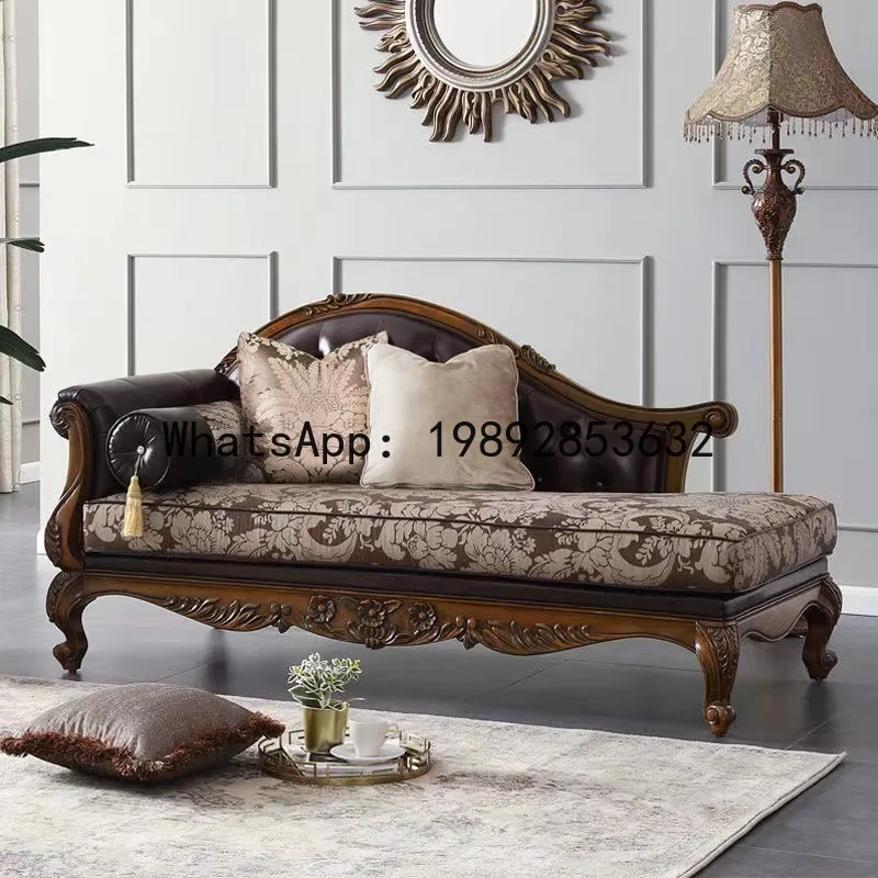 Chairs - H5.15 Цельнодеревянный кожаный диван, трехместный, с