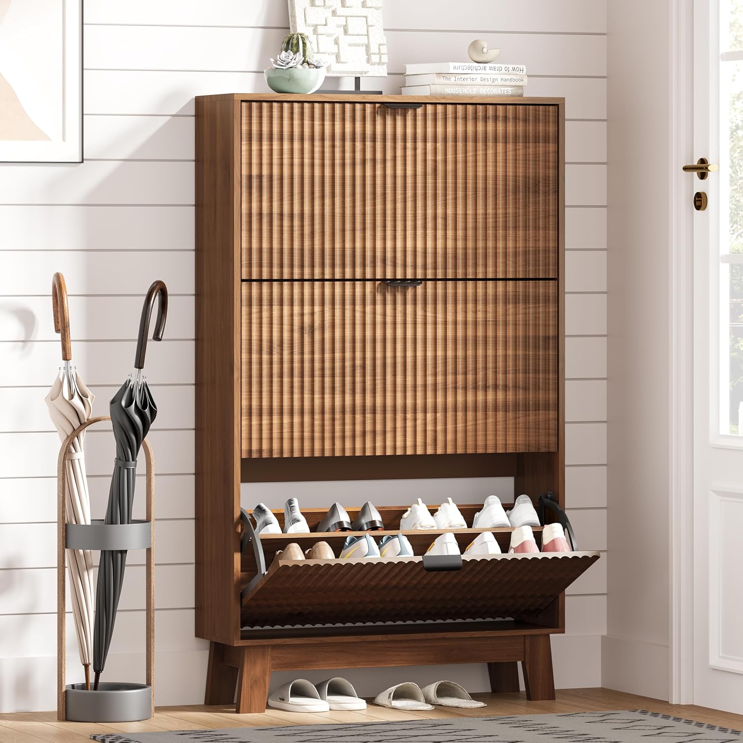 Shoe Rack Cabinet Narrow Entryway - Шкаф для обуви в прихожую с