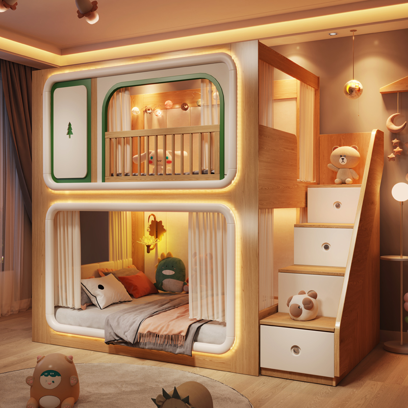 Bunk Bed With Stairs And Slide - Двухэтажные детские кровати в стиле лофт,