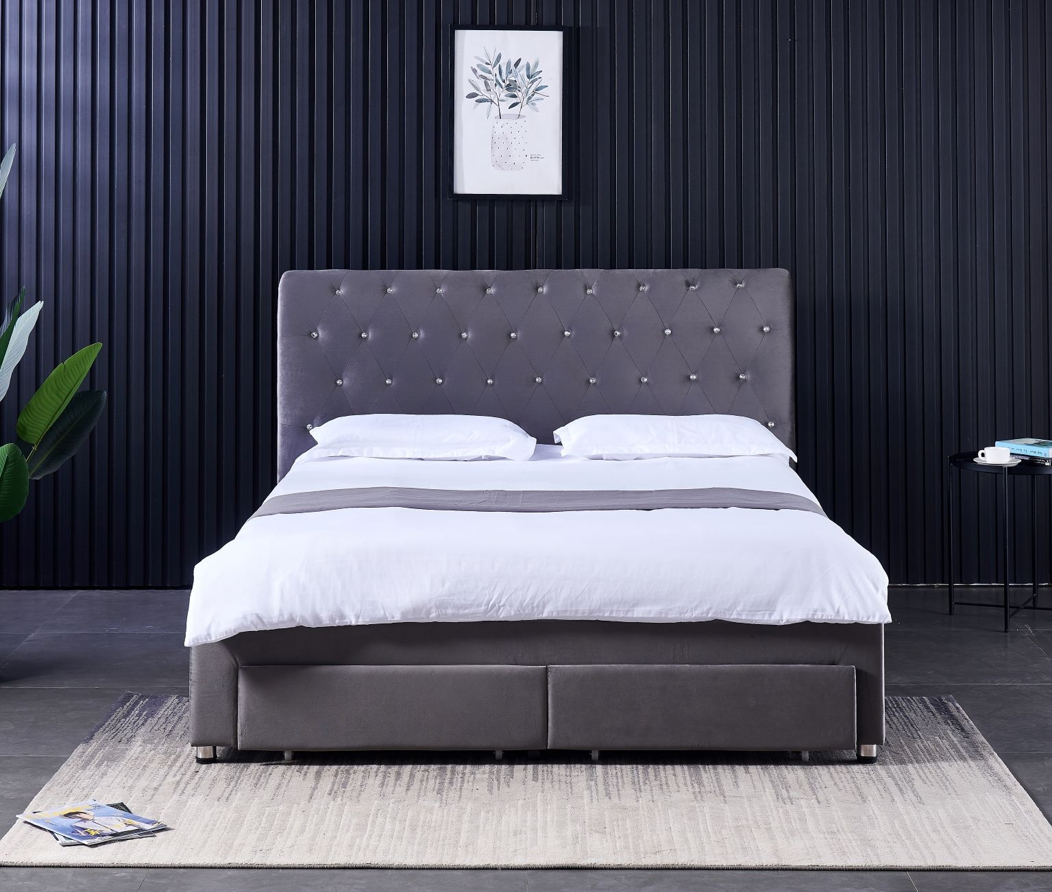 Современная двуспальная кроват – обзор и цена King Size Bed Frame With Storage Drawers