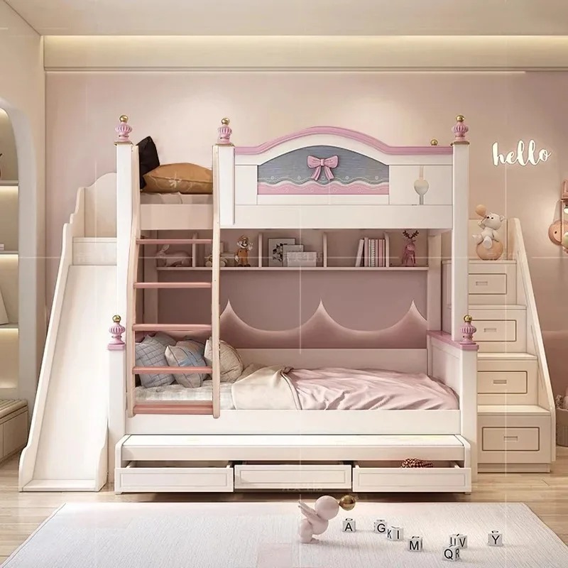 Дешевая индивидуальная двухъяр – обзор и цена Bunk Bed With Stairs And Slide