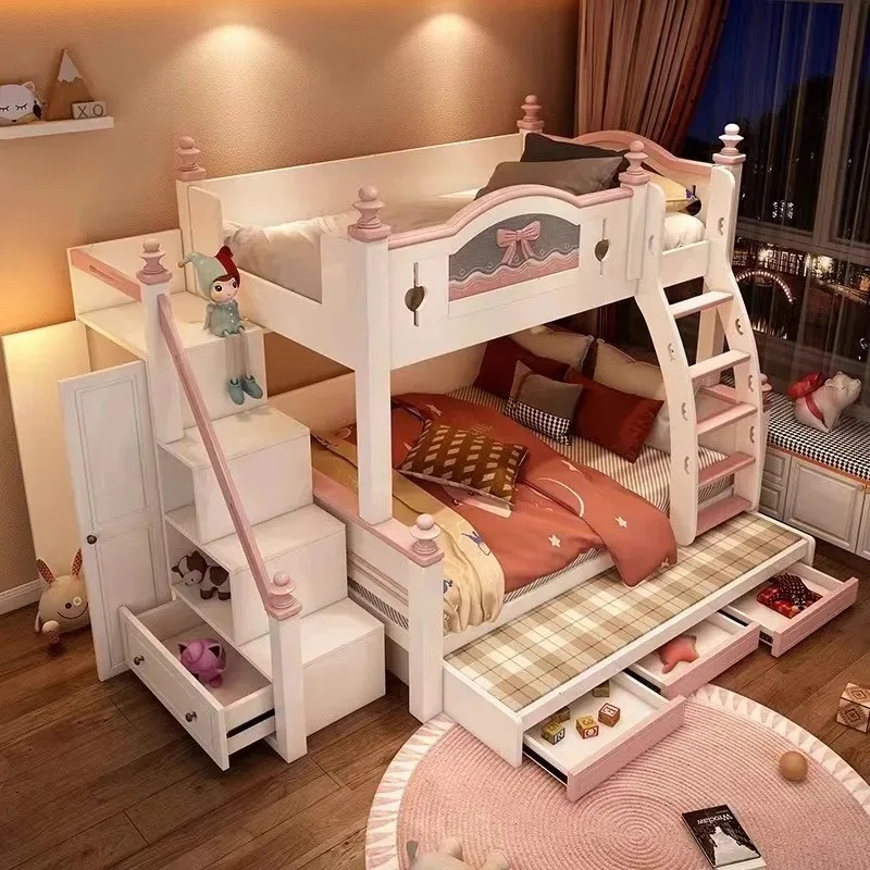 Дешевая индивидуальная двухъяр – обзор и цена Bunk Bed With Stairs And Slide