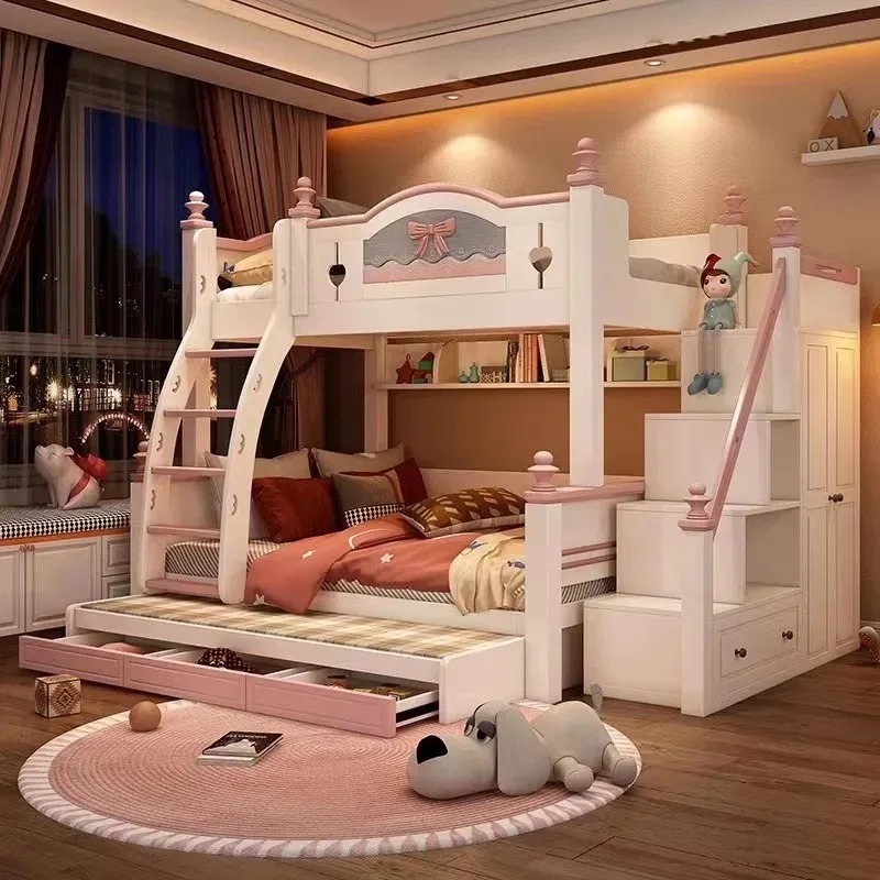 Дешевая индивидуальная двухъяр – обзор и цена Bunk Bed With Stairs And Slide