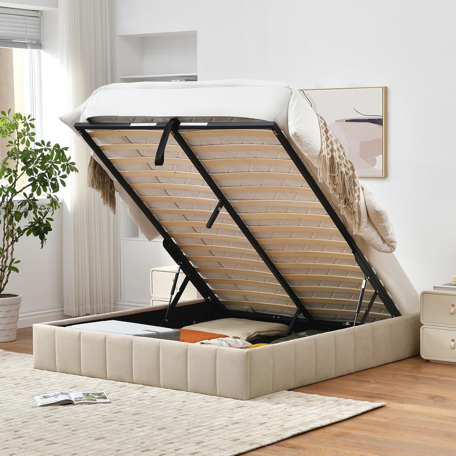 Кровать-платформа с подъемным  – обзор и цена Gas Lift Storage Bed Hydraulic
