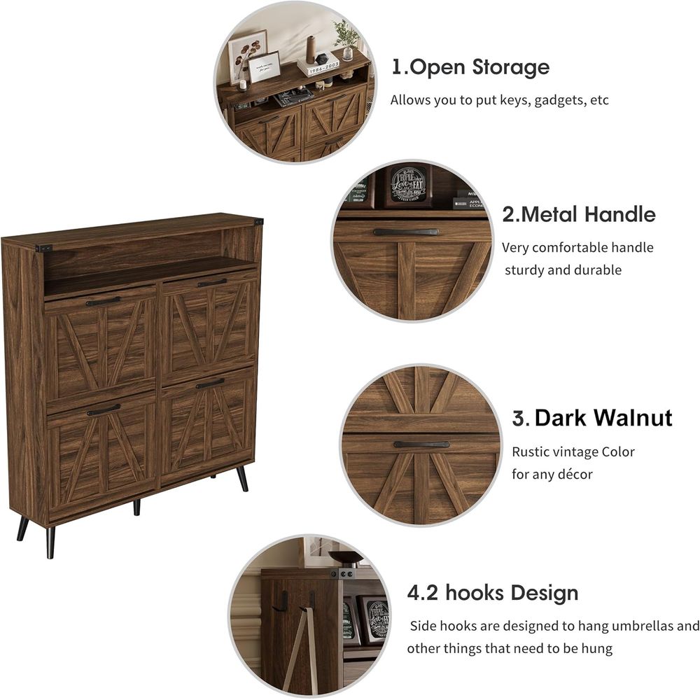 Тумба для обуви с 4 выдвижными – обзор и цена Shoe Rack Cabinet Narrow Entryway