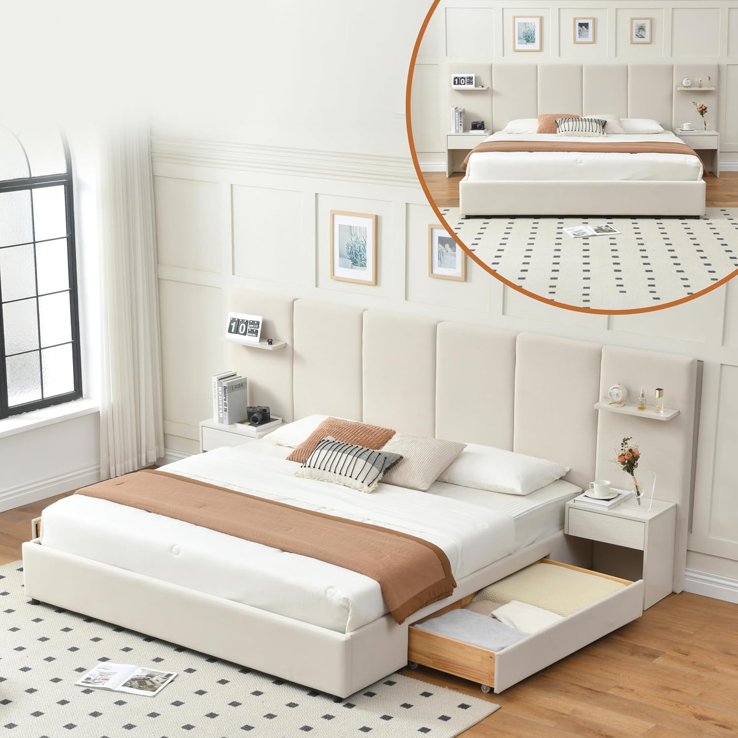Кровать размера King Size с ме – обзор и цена King Size Bed Frame With Storage Drawers