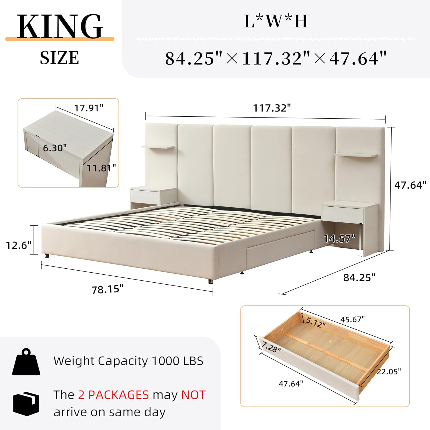 Кровать размера King Size с ме – обзор и цена King Size Bed Frame With Storage Drawers