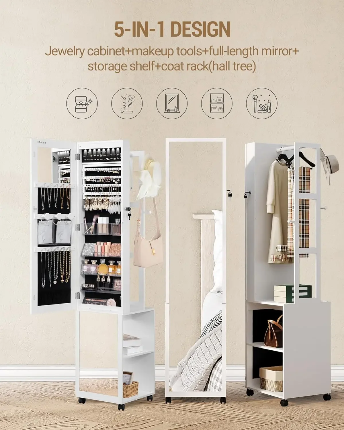 Шкаф для ювелирных изделий с 8 – обзор и цена Full Length Mirror Jewelry Armoire