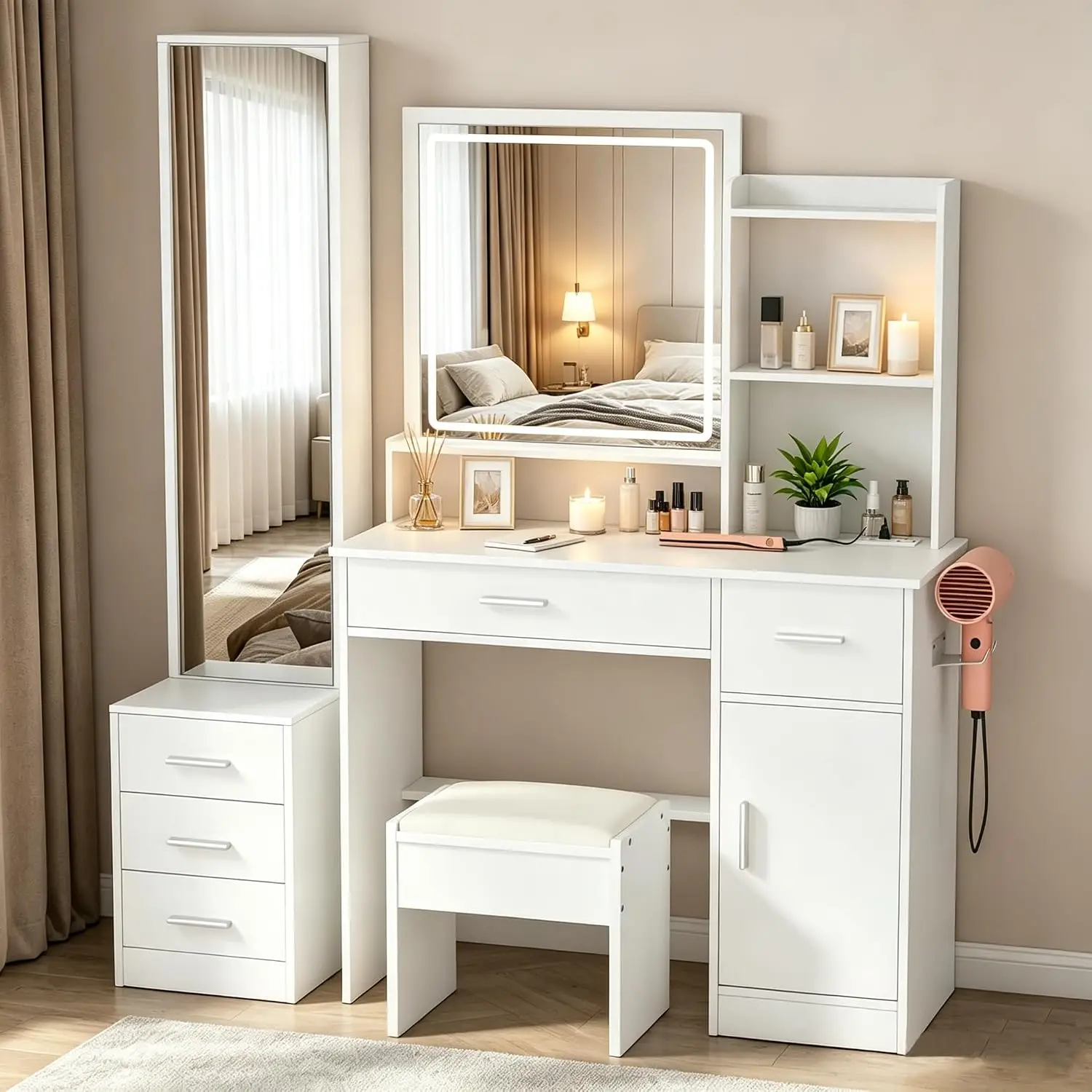 Туалетный столик INTERGREAT с  – обзор и цена Dressing Table Vanity With Lighted Mirror