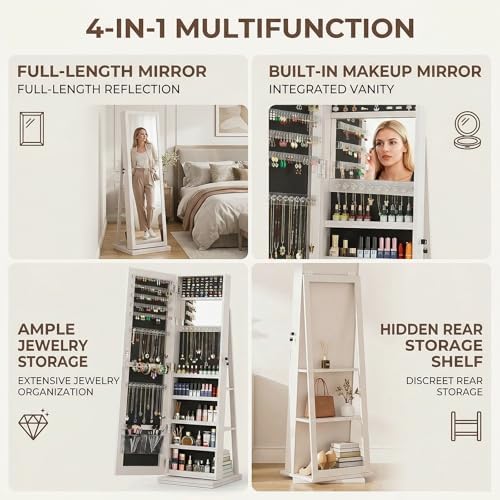 360 °   Вращающийся шкаф для у – обзор и цена Full Length Mirror Jewelry Armoire