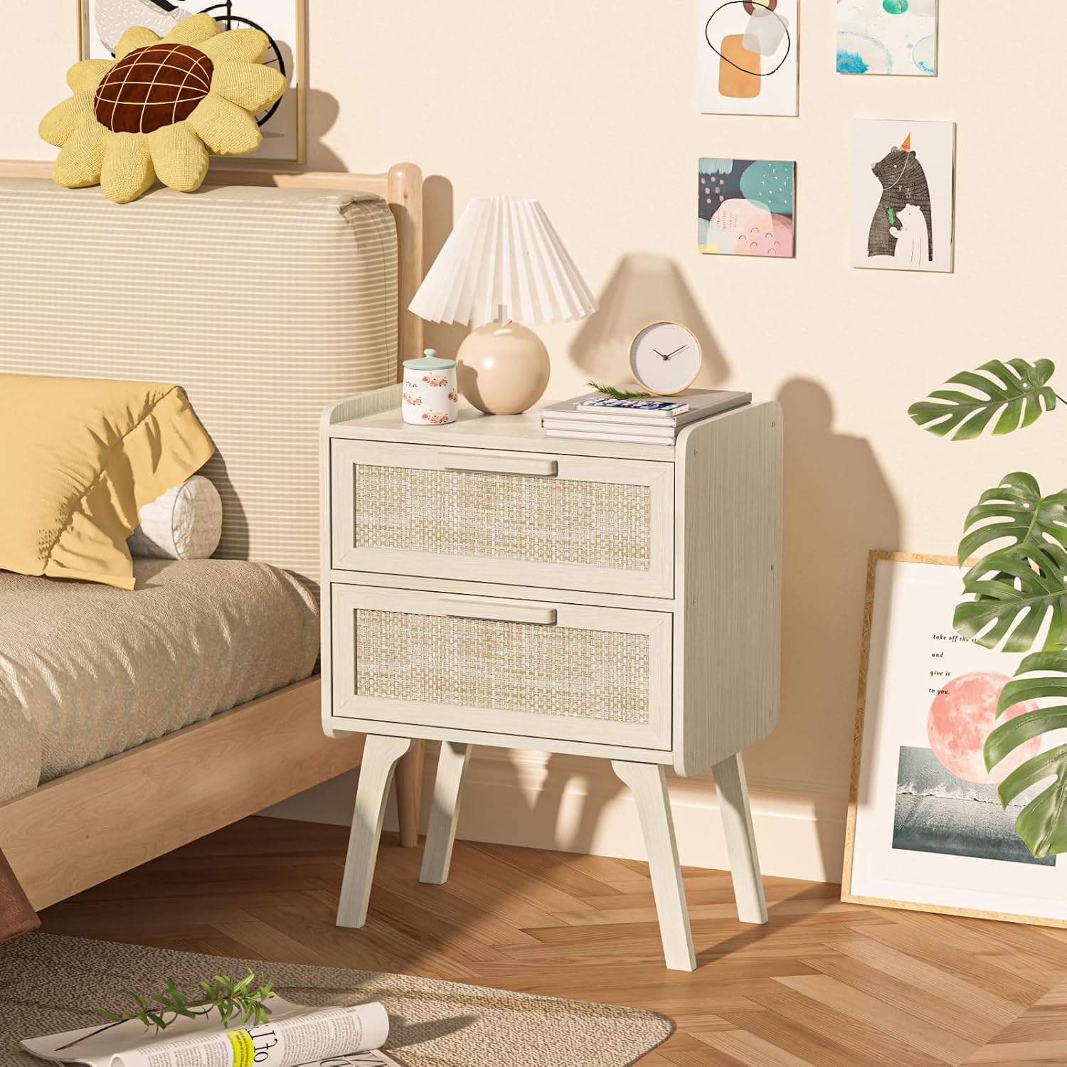 Комплект из 2-х прикроватных т – обзор и цена Solid Wood Nightstand 2 Drawers
