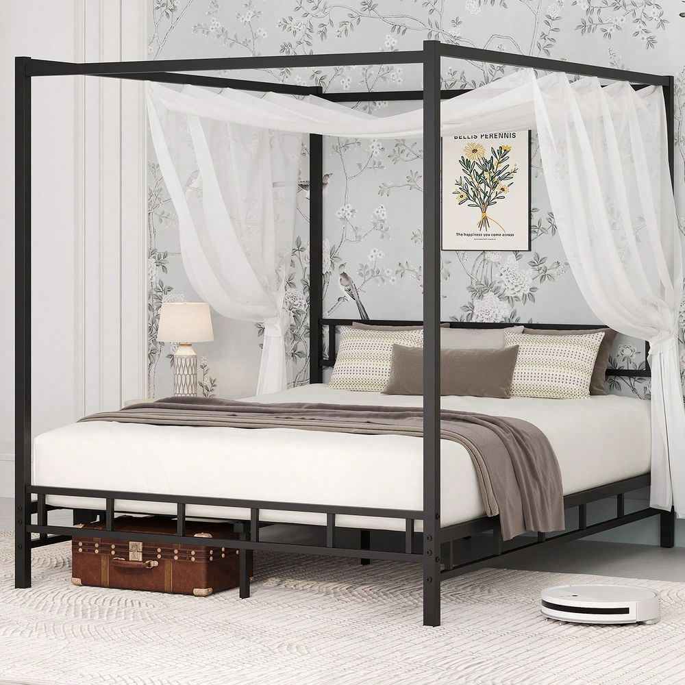 Металлический каркас кровати с – обзор и цена Canopy Bed Frame Metal Queen