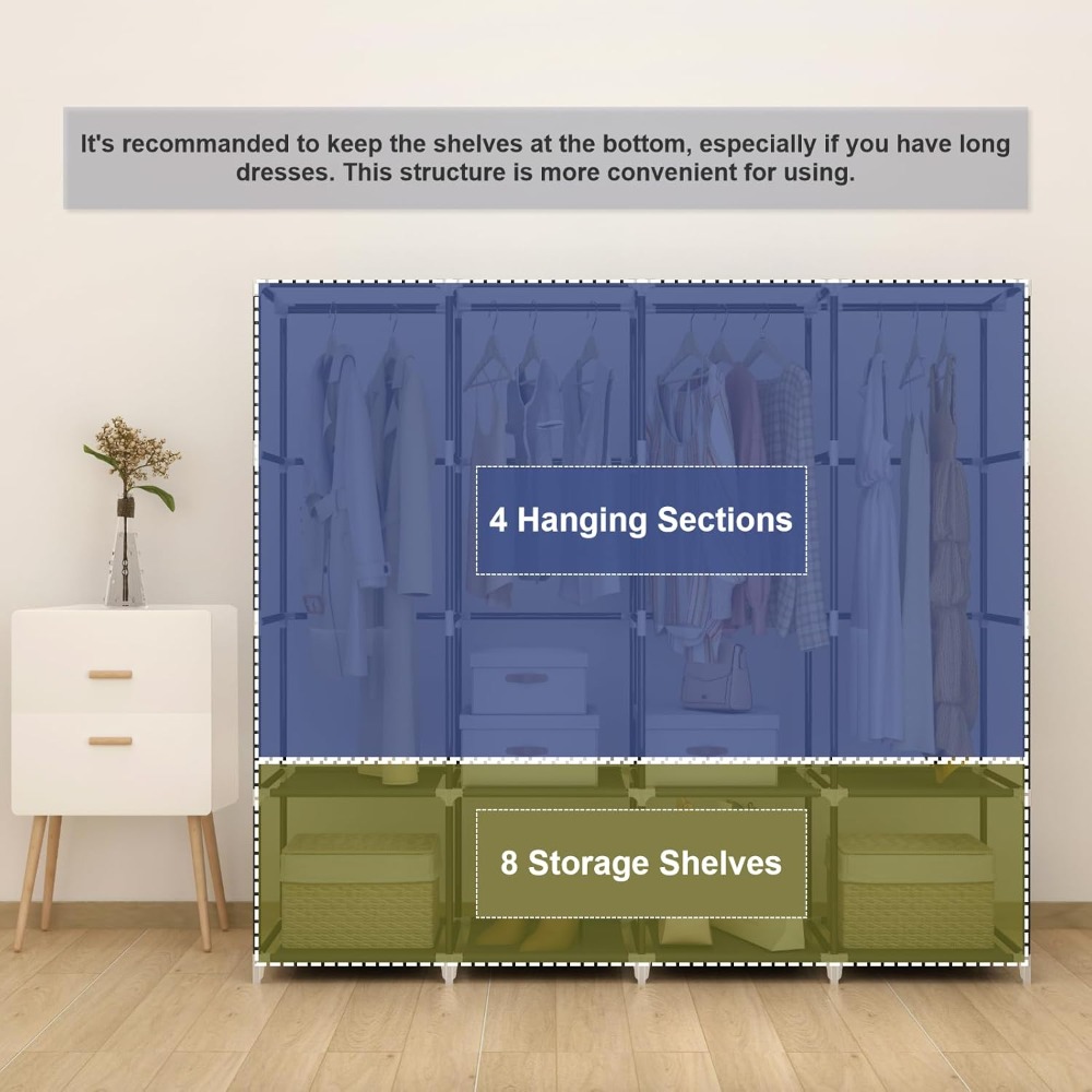 Портативный шкаф-гардероб для  – обзор и цена Wardrobe Closet Portable Fabric Cover