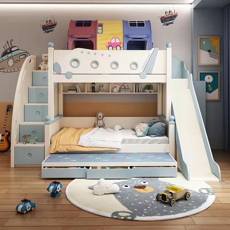 Высококачественная деревянная  – обзор и цена Bunk Bed With Stairs And Slide