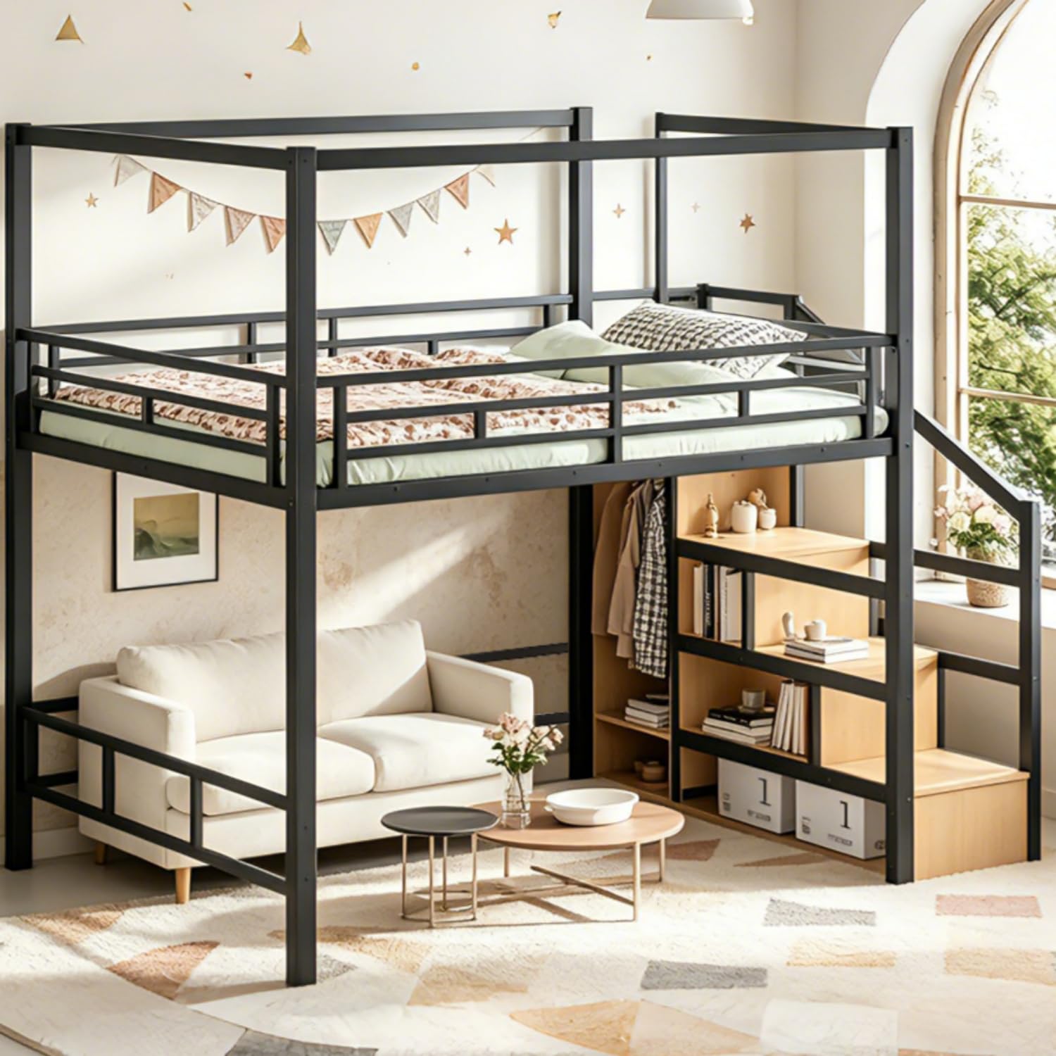 Кровать-чердак Queen с лестниц – обзор и цена Canopy Bed Frame Metal Queen