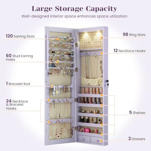 Настенный или напольный шкаф-в – обзор и цена Full Length Mirror Jewelry Armoire