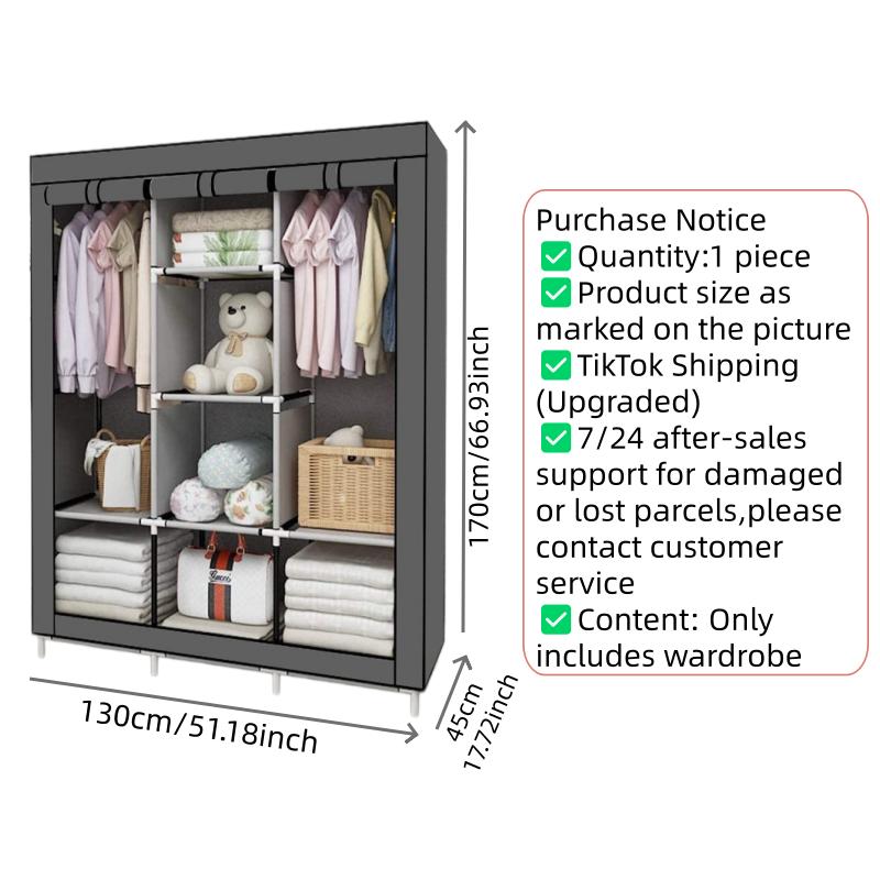 64-дюймовый портативный складн – обзор и цена Wardrobe Closet Portable Fabric Cover