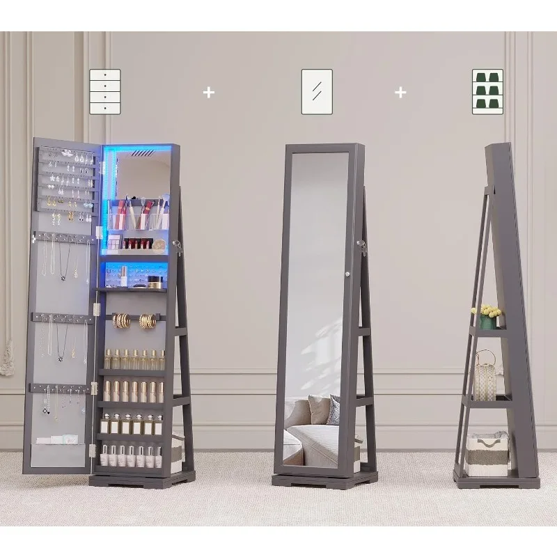 Светодиодный шкаф-витрина для  – обзор и цена Full Length Mirror Jewelry Armoire