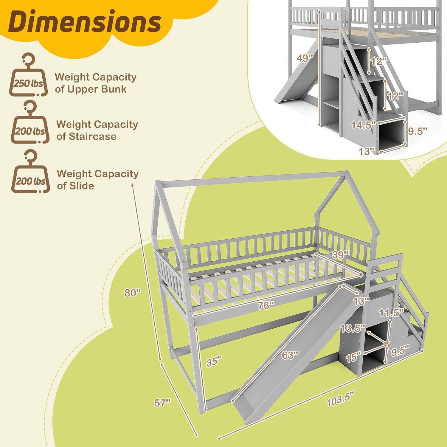 Двухъярусная кровать с двумя о – обзор и цена Bunk Bed With Stairs And Slide