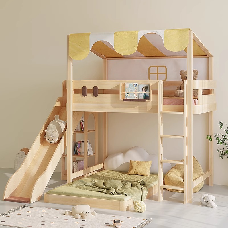 Двухъярусная кровать, горка, о – обзор и цена Bunk Bed With Stairs And Slide