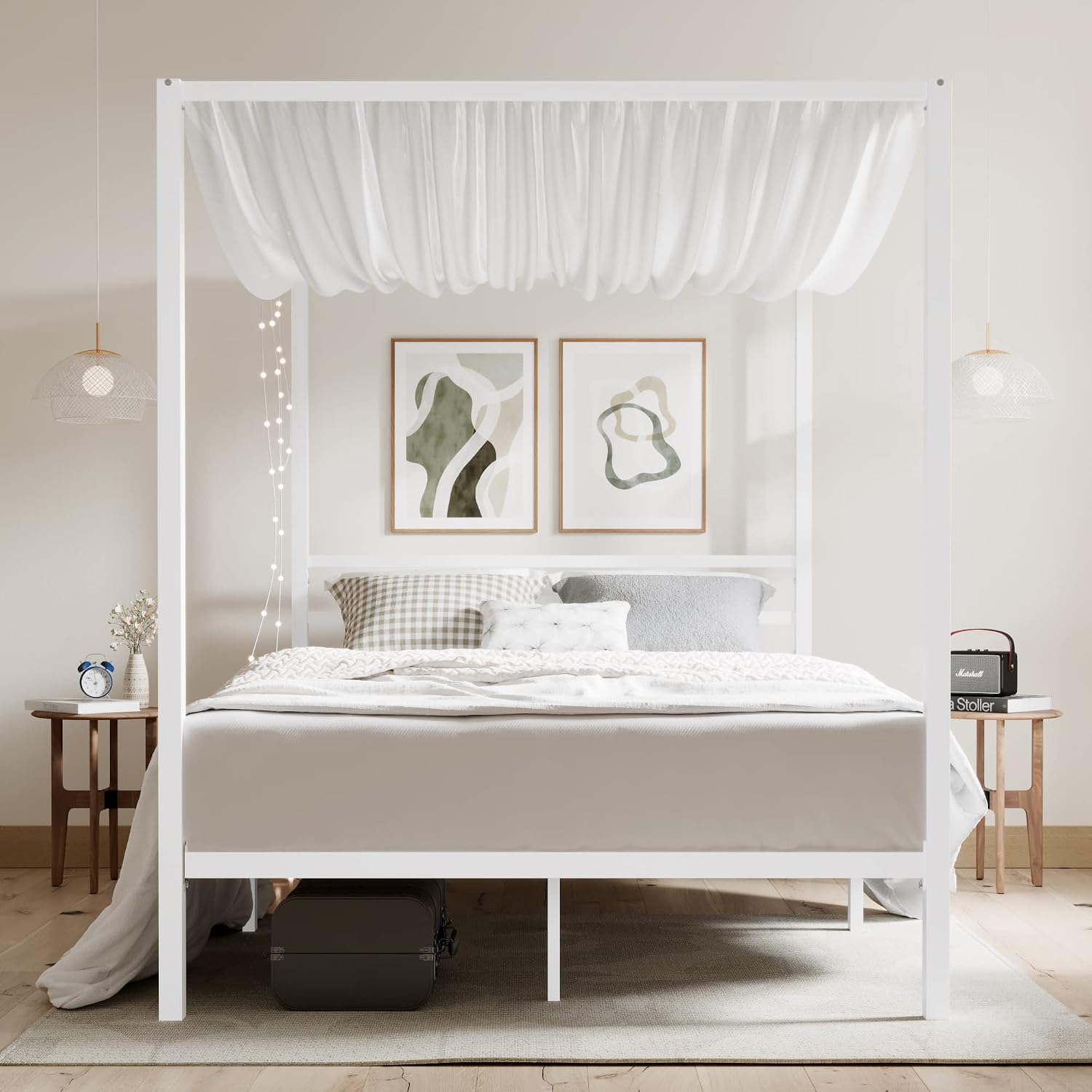 Металлическая кровать с балдах – обзор и цена Canopy Bed Frame Metal Queen