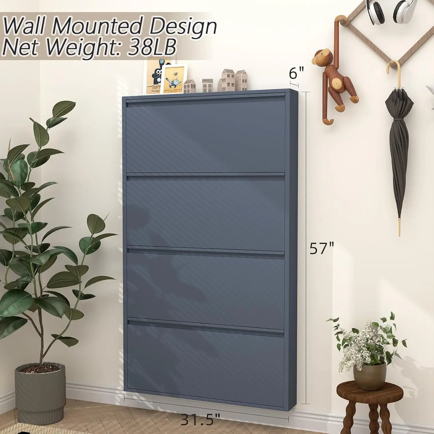 Тумба для обуви с 4 откидными  – обзор и цена Shoe Rack Cabinet Narrow Entryway
