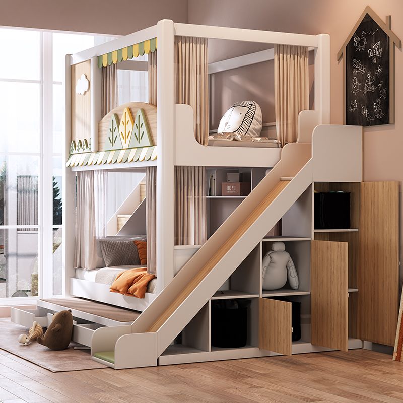 Современная детская двухъярусн – обзор и цена Bunk Bed With Stairs And Slide