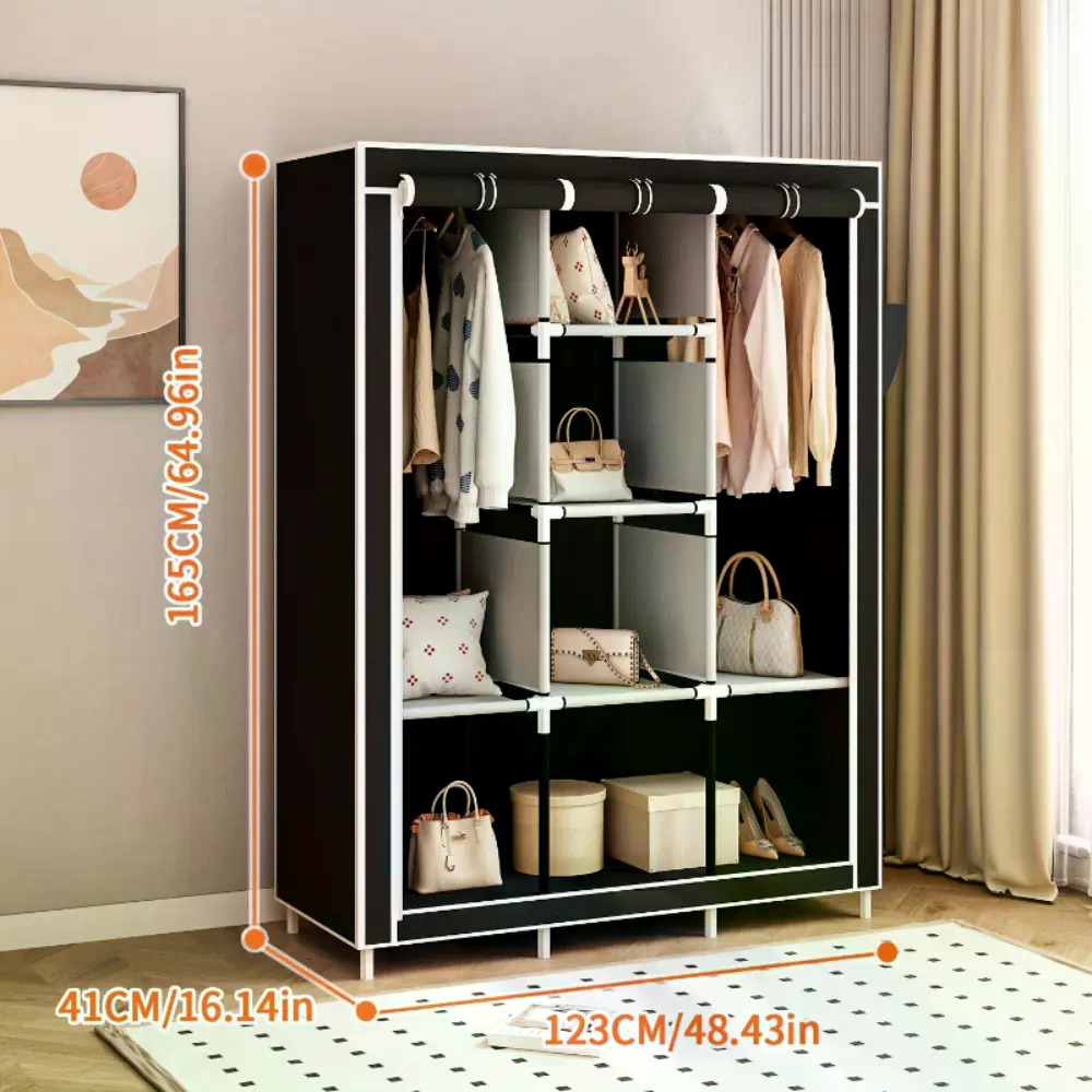 64-дюймовый переносной шкаф из – обзор и цена Wardrobe Closet Portable Fabric Cover